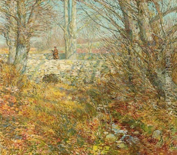 The Stone Bridge, Old Lyme Oil Painting - Frederick Childe Hassam