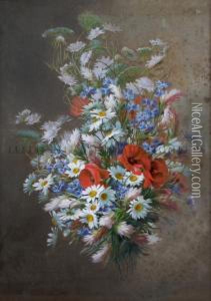 Flowers Of The Fields Oil Painting - Raoul Maucherat de Longpre