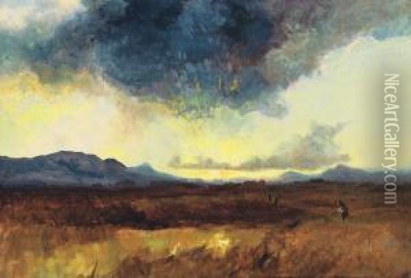 Stormy Landscape Oil Painting - Sandor Brodszky
