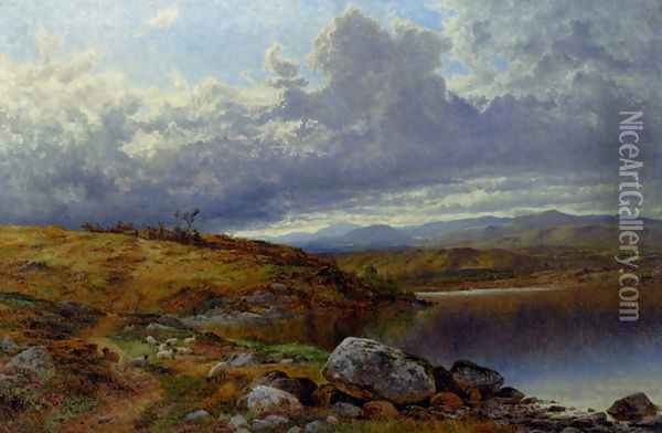 A Solitary Lake Wales Oil Painting - Benjamin Williams Leader