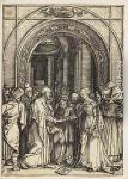 The Betrothal Of The Virgin. Oil Painting - Albrecht Durer