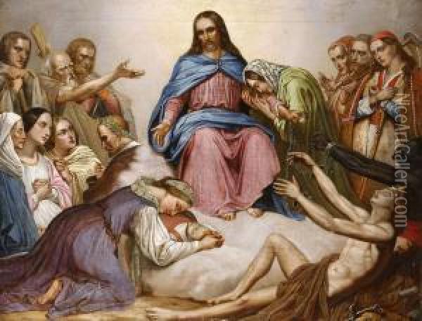 Krisztus Rabokat Szabadit Fel Es Betegeket Gyogyit Oil Painting - Jozsef Mezey