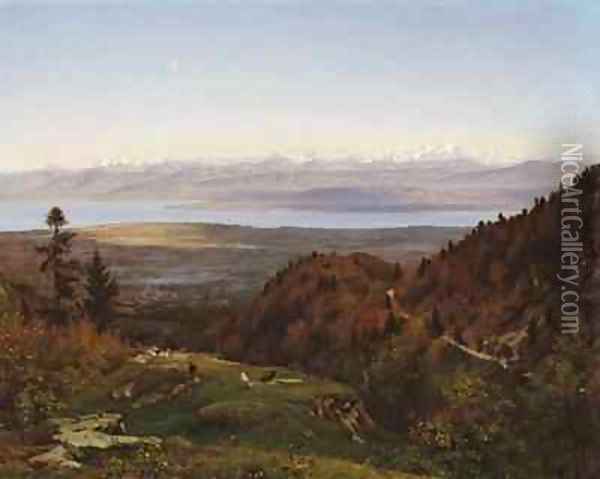 Mont Blanc seen from Saint Cergues Oil Painting - Louis Francais