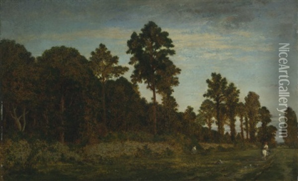 Cavalier A La Lisiere D'un Bois Oil Painting - Theodore Rousseau