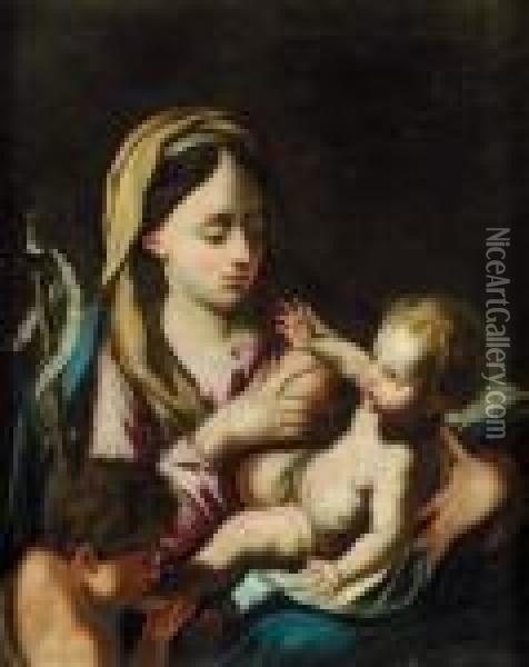 Madonna Con Bambino Oil Painting - Francesco Solimena