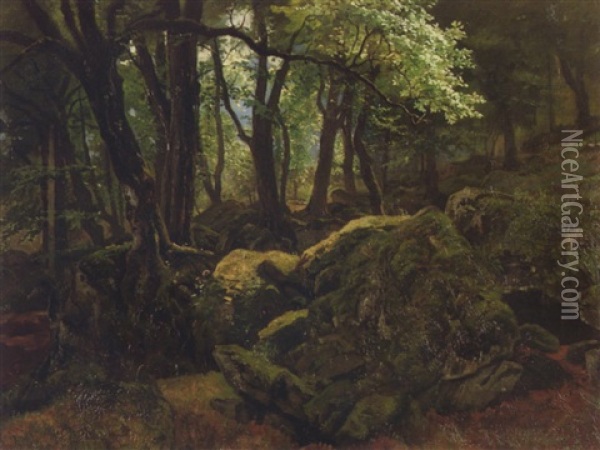 Woodland Interior Oil Painting - William Stanley Haseltine