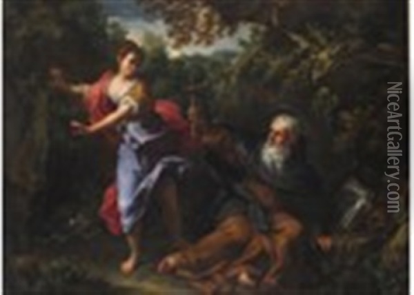 The Temptation Of St. Anthony Oil Painting - Giovanni Odazzi