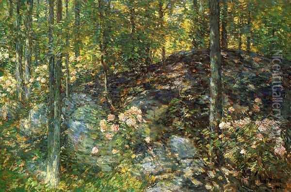 Laurel on the Ledges Oil Painting - Childe Hassam