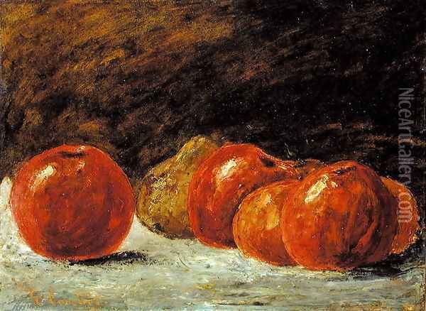 Still Life with Apples Oil Painting - Gustave Courbet