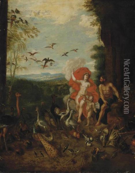 An Allegory Of Air And Fire Oil Painting - Jan Brueghel the Younger