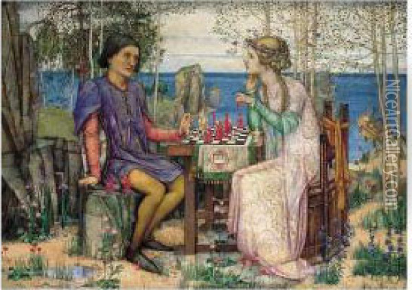 Ferdinand And Mirinda, From The Tempest Act V Oil Painting - Edward Reginald Frampton