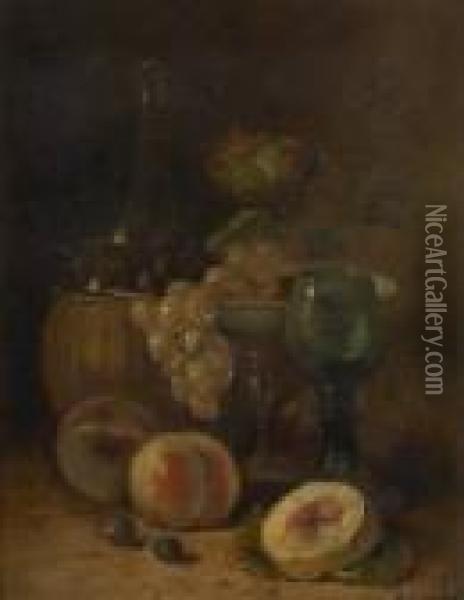 Coupe Garnie De Raisins Oil Painting - Eugene Henri Cauchois