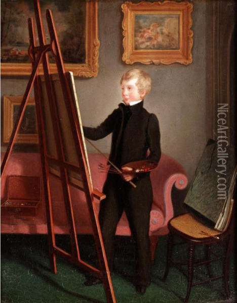 The Young Artist Oil Painting - Thomas C. Buttery