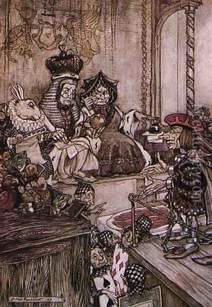 Alice in Wonderland: Who Stole the Tarts? Oil Painting - Arthur Rackham