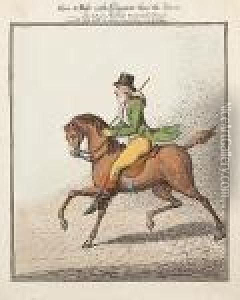 How To Ride With Elegance Thro' The Streets Oil Painting - James Gillray