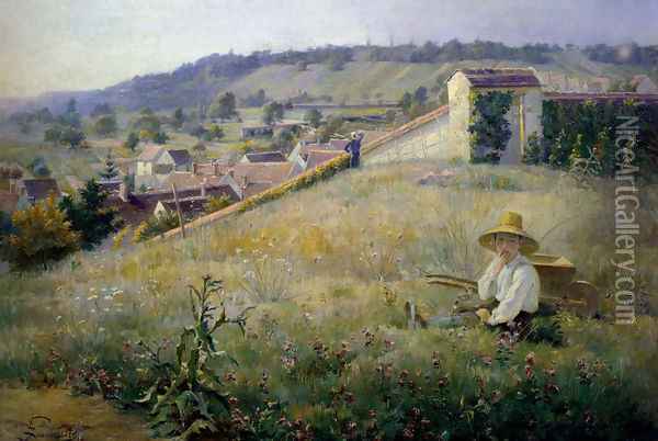 Garcon Dans Les Pres Oil Painting - Gustave Lemaitre