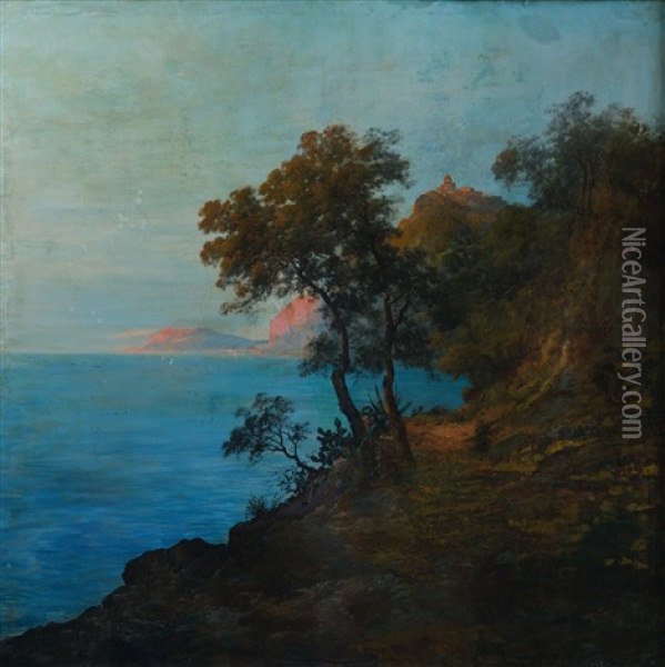 Veduta Della Costa Ligure Oil Painting - Henry Marko