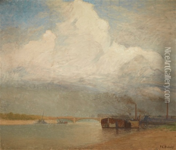 La Seine Et Le Pont De Charenton Oil Painting - Paul Emile Dubois