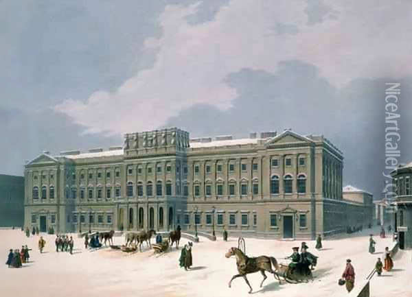 Palace of the Grand Duke of Leuchtenberg in St. Petersburg Oil Painting - Louis Jules Arnout