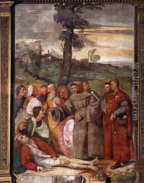 The Healing of the Wrathful Son 2 Oil Painting - Tiziano Vecellio (Titian)