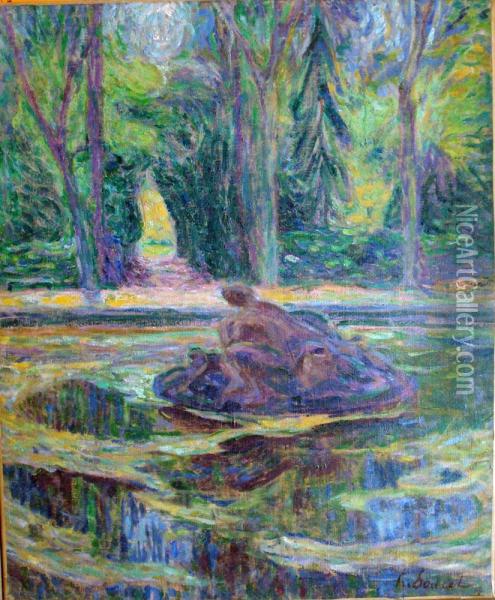 Bassin Dans Un Parc Oil Painting - Henri Doucet