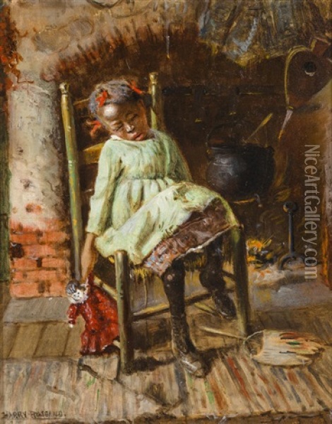 Sleeping Girl Oil Painting - Harry Herman Roseland