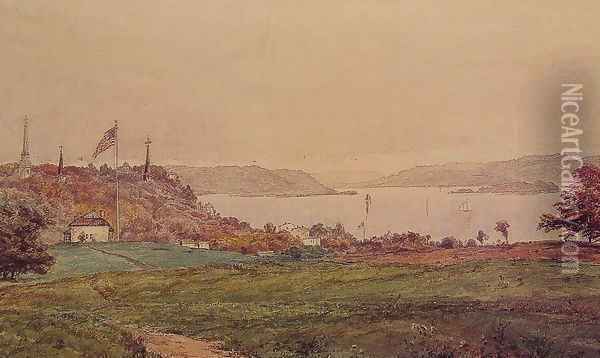 Looking North on the Hudson Oil Painting - Jasper Francis Cropsey