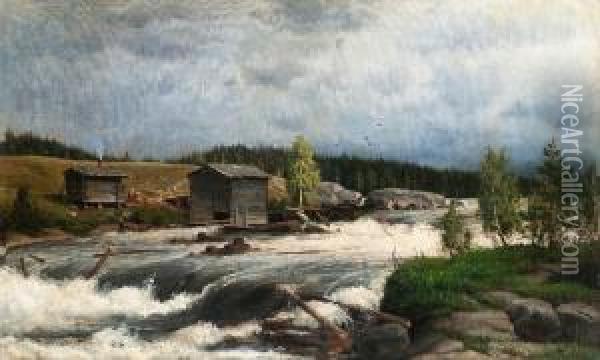 View Over The Rapids Oil Painting - Torsten Waenerberg
