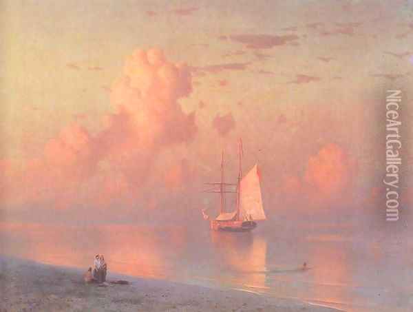The sunset Oil Painting - Ivan Konstantinovich Aivazovsky