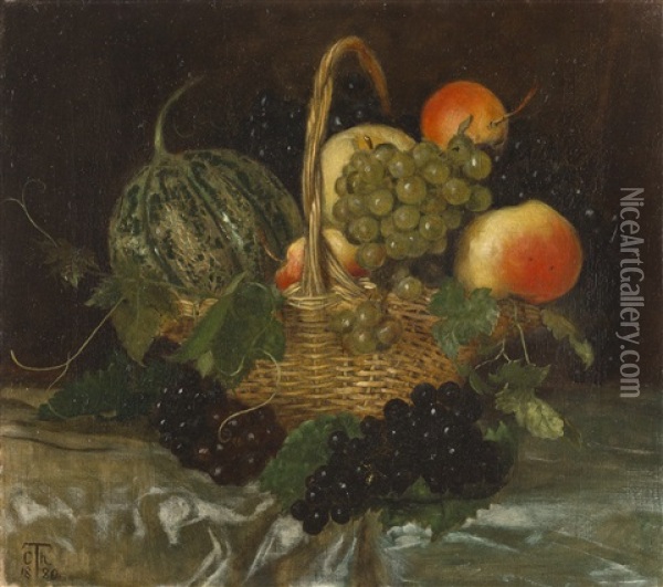 Stillleben Mit Melone, Trauben Und Apfeln Oil Painting - Cella Thoma-Hofele