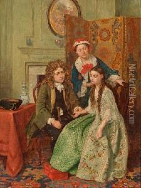 A Visit From The Doctor Oil Painting - Thomas Prichard Rossiter