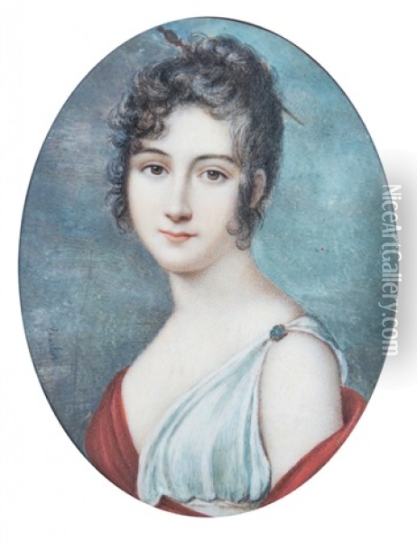 Portrait Presume De Mademoiselle Remusat Oil Painting - Jacques Charlier