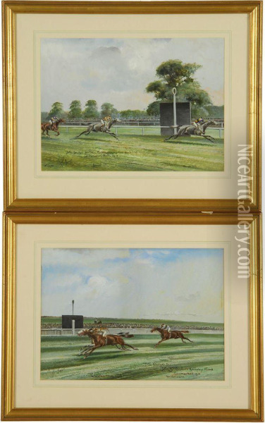 The Great Eastern Railway Handicap Newmarket Oil Painting - John Beer