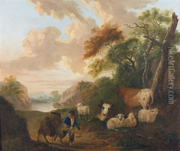 Abendliche Hirtenszene Oil Painting - Karl Philipp von (Baron von) Buren