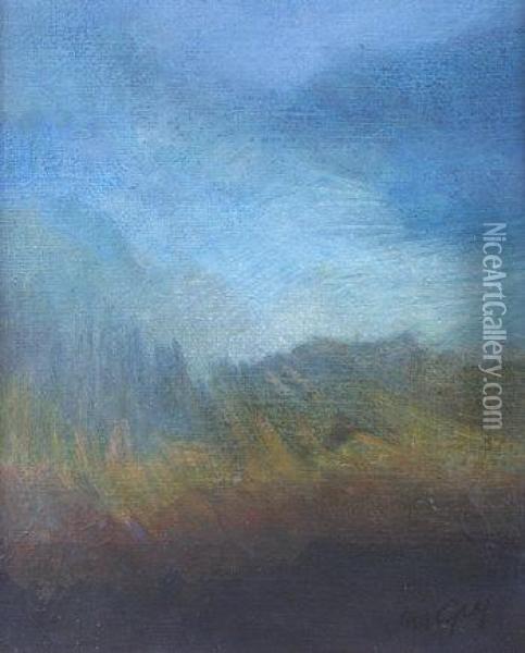 Wooded Mountain Lanscape Oil Painting - Una Gray