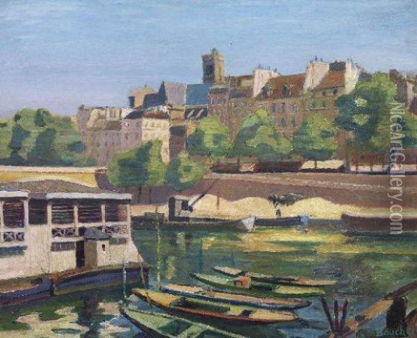 La Seine Au Quai D'anjou Oil Painting - Louis Daniel Bouchet