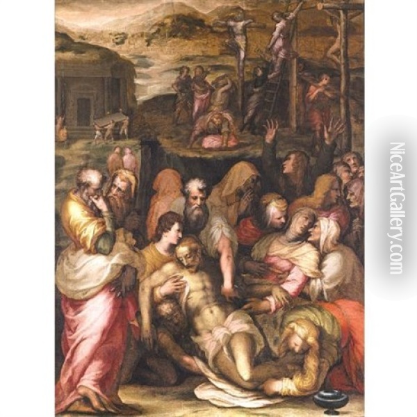 The Lamentation Over The Dead Christ Oil Painting - Francesco (Il Poppi) Morandini
