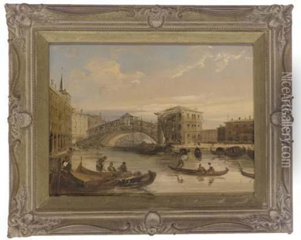 On The Grand Canal Oil Painting - Edward Pritchett