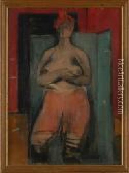 Red-headed Nude Oil Painting - Maxim Kopf