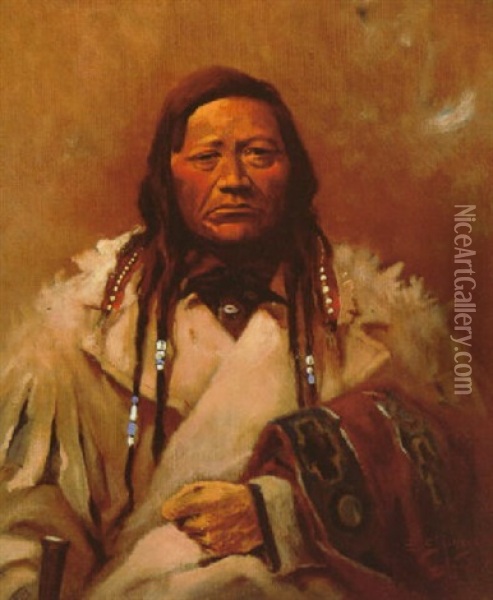 Charlo - Chief Of The Flatheads Oil Painting - Edgar Samuel Paxson