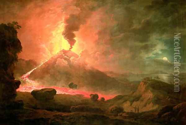 The Eruption of Vesuvius Oil Painting - Abraham Pether