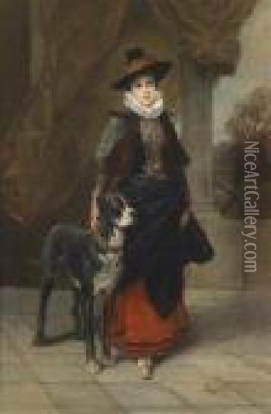 Portrait Of A Lady Oil Painting - Friedrich August von Kaulbach