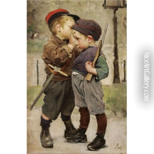 Le Consigne Oil Painting - Henry Jules Jean Geoffroy