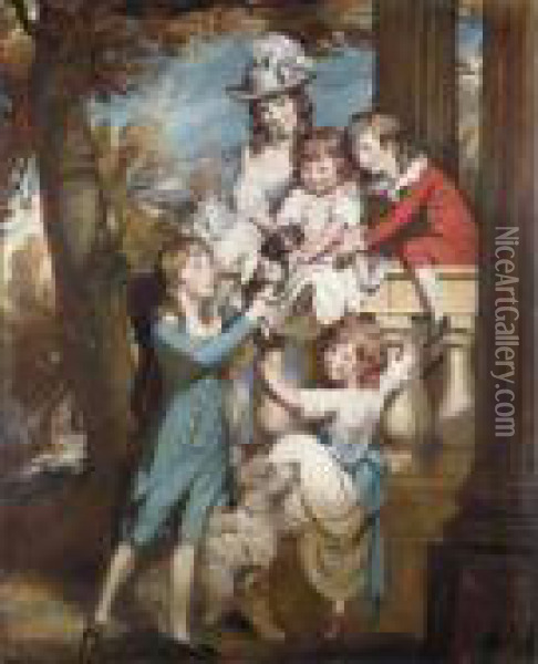 The Children Of Godfrey Thornton Oil Painting - Daniel Gardner