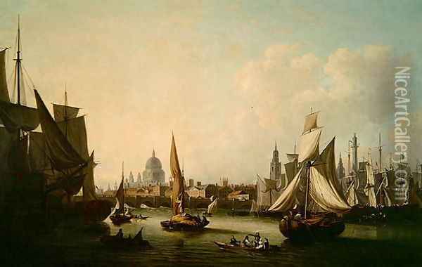 View of the River Thames Oil Painting - John Thomas Serres