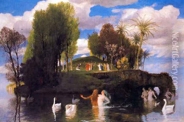 Island of Living Oil Painting - Arnold Bocklin