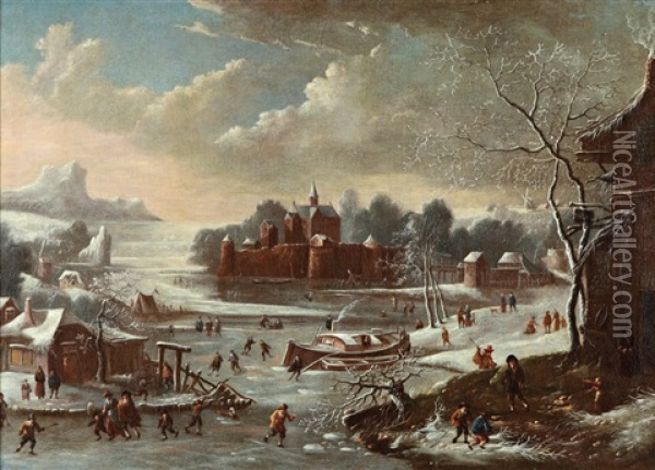 Paysage D'hiver Oil Painting - Jan Griffier the Elder