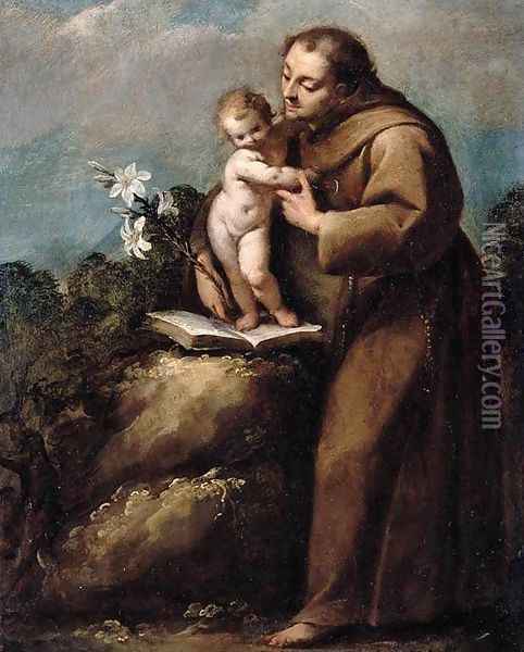 St Anthony of Padua and the Infant Christ Oil Painting - Carlo Francesco Nuvolone