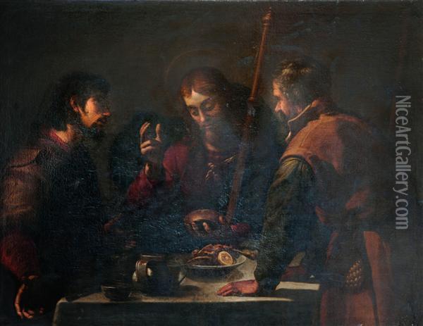 Le Repas A Emmaus Oil Painting - (Jacopo Chimenti) Empoli