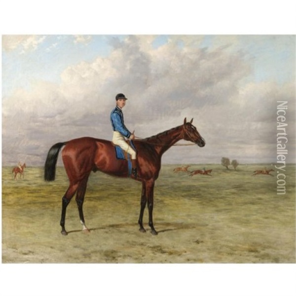 The Marquess Of Hasting's Bay Colt "lecturer" Oil Painting - Harry Hall